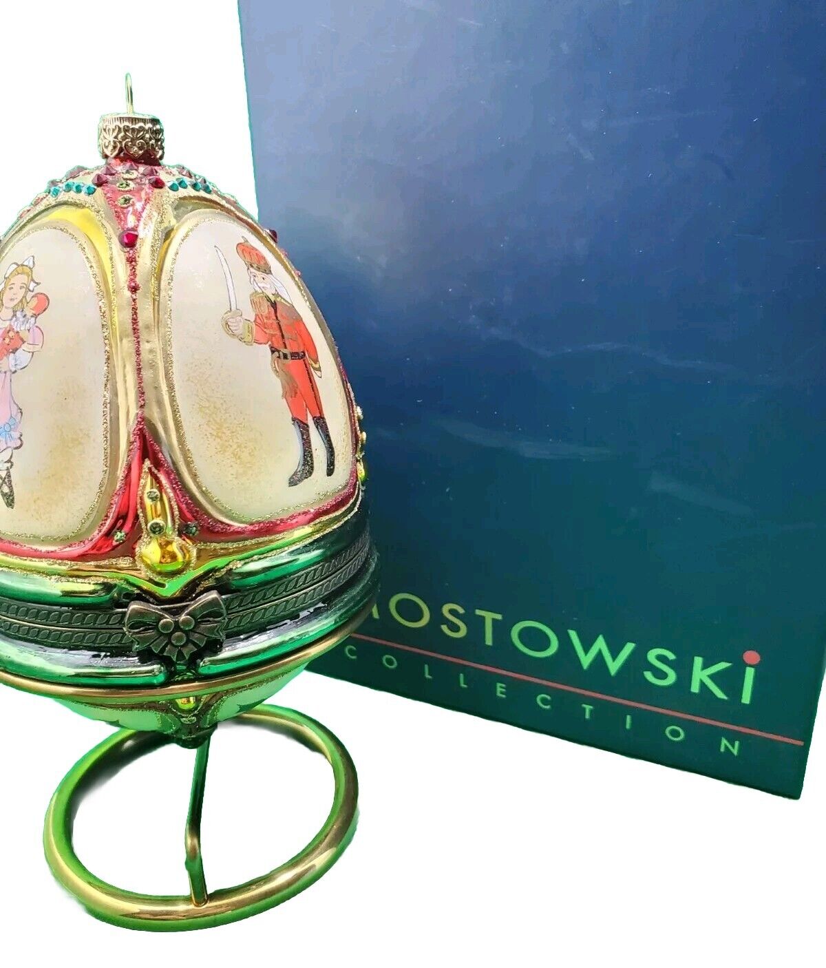 Platinum Polonaise Heirloom MOSTOWSKI Glass Ornament K.Andler  SWAROVSKI Musical
