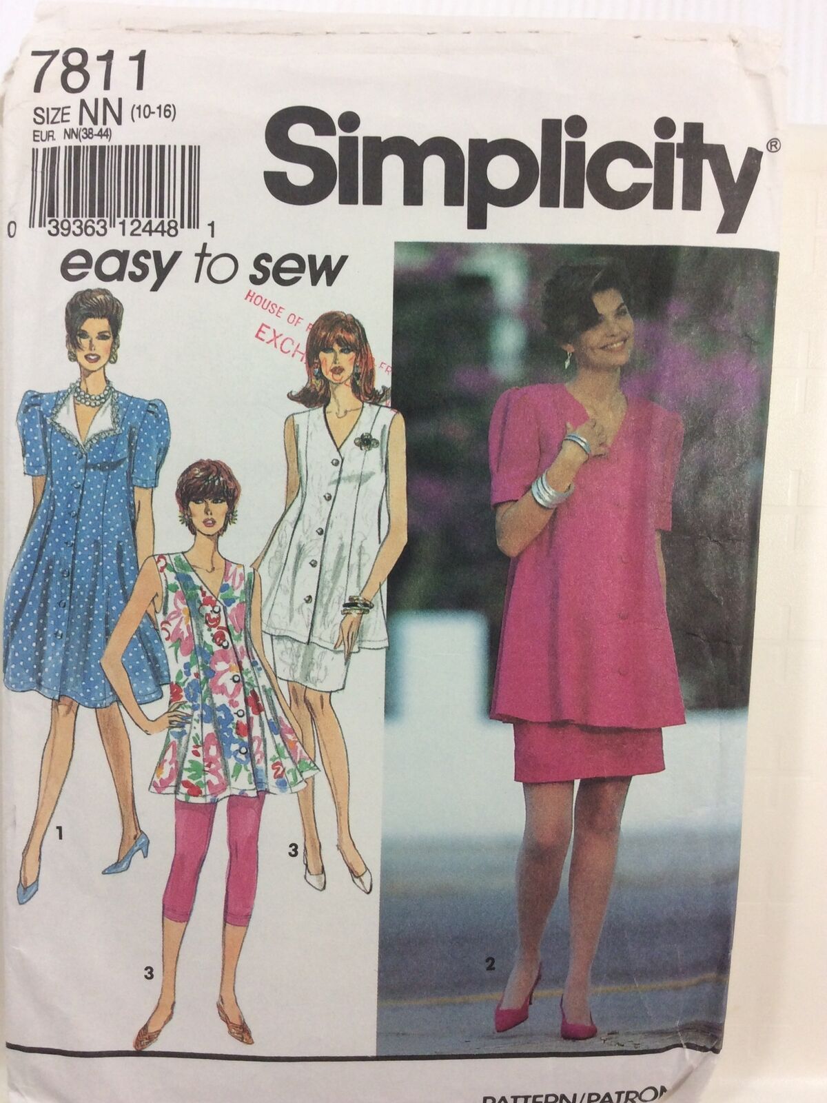1992 Simplicity 7811 VTG Sewing Pattern Maternity Leggings Skirt Size NN 10 16