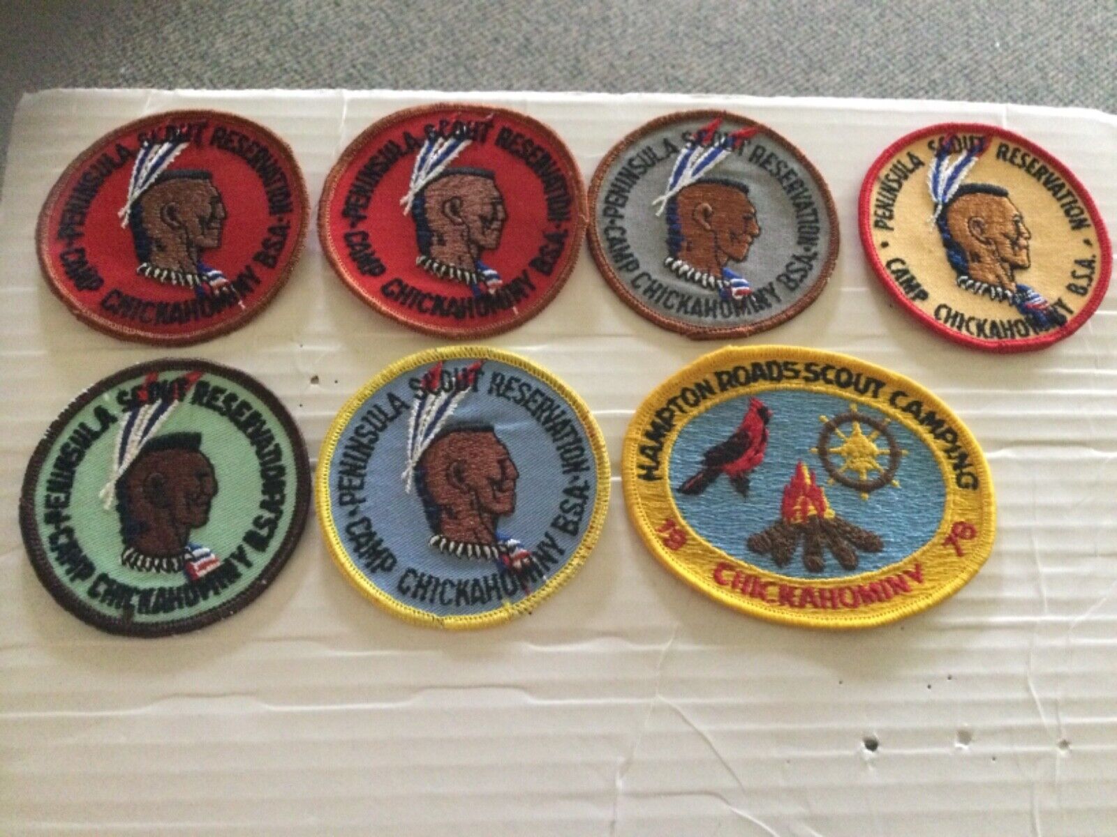 Peninsula Scout Reservation Camp Chickahominy lot of 7 Patches SALE