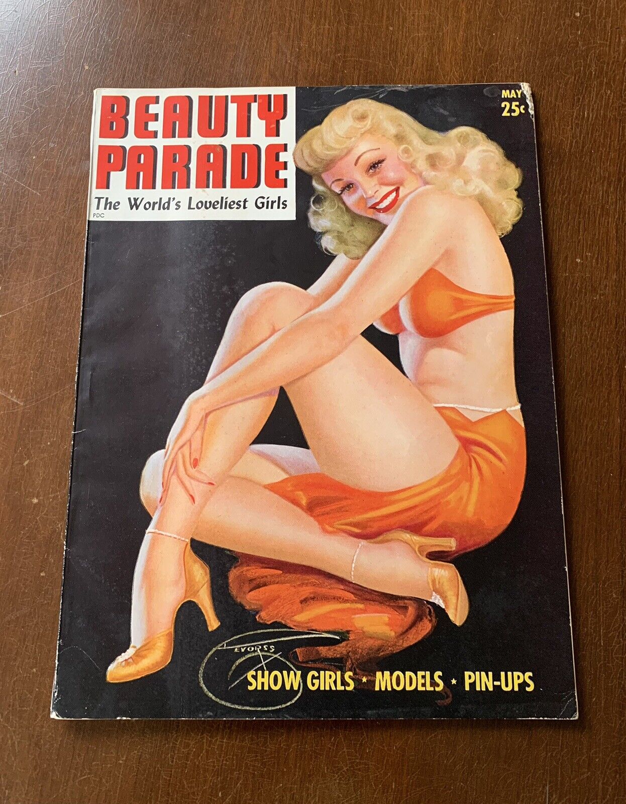 Beauty Parade Magazine May 1944 Vol 3 #3 VG+ DeVorss Cover Pinups Spicy Pulp