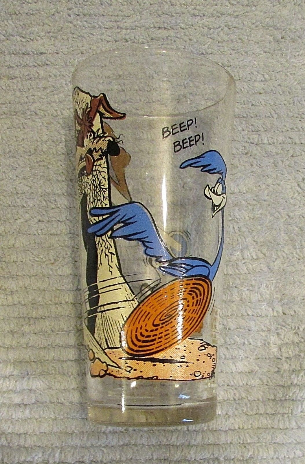 Vintage 1978 Warner Bros Road Runner Wylie Coyote Catapult Pepsi Glass FREE S/H
