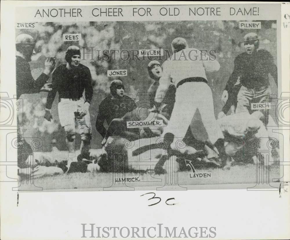 1935 Press Photo Notre Dame and Ohio State play college football in Columbus