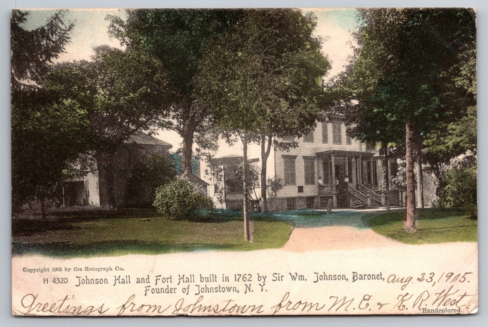 1905 Johnson and Fort Hall. Sir Wm. Johnson Baronet. Johnstown NY Postcard