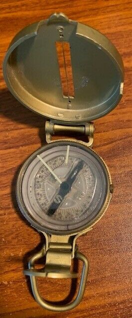 Vintage Military Pic Lensatic Compass Liquid Filled Used 