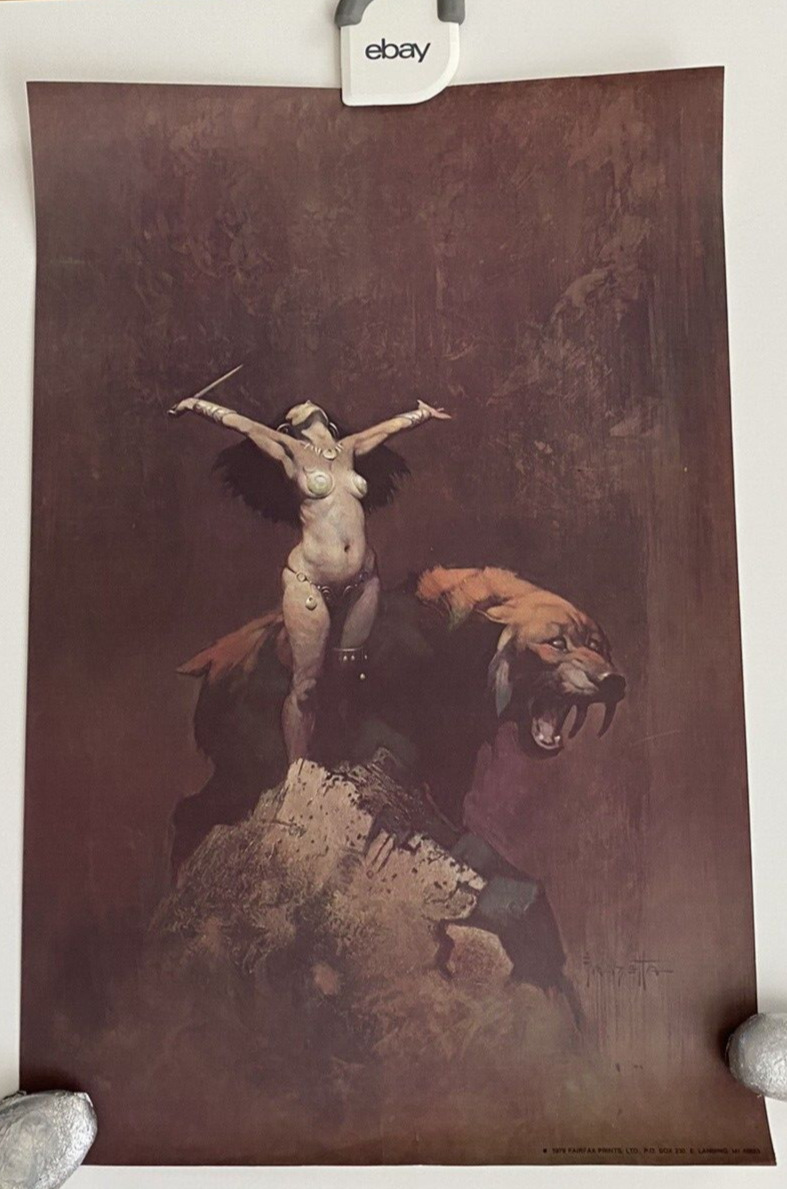 Frank Frazetta Sun Goddess Fantasy Poster 14”X 22” Vintage Original 1979 Print#2