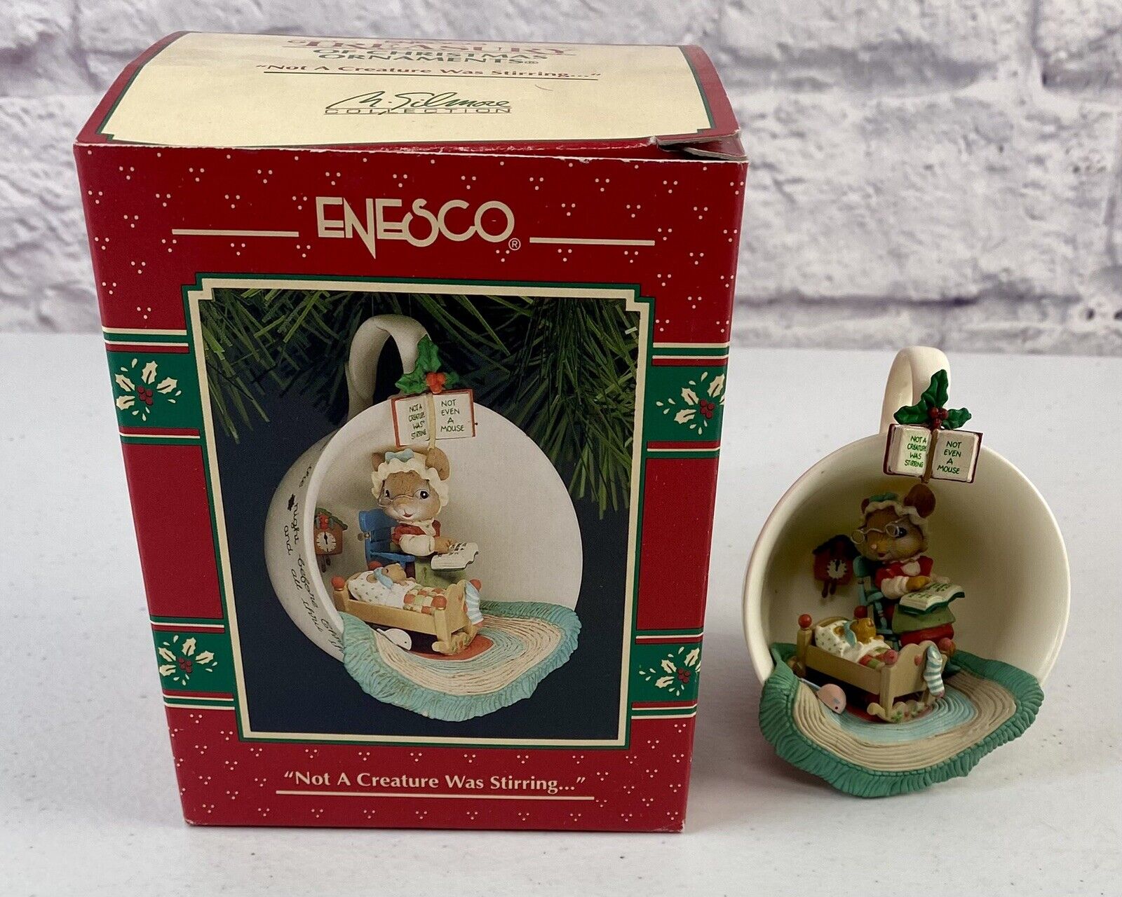 1993 Enesco Christmas Ornament “Not A Creature Was Stirring”  #7 Treasury *MINT*