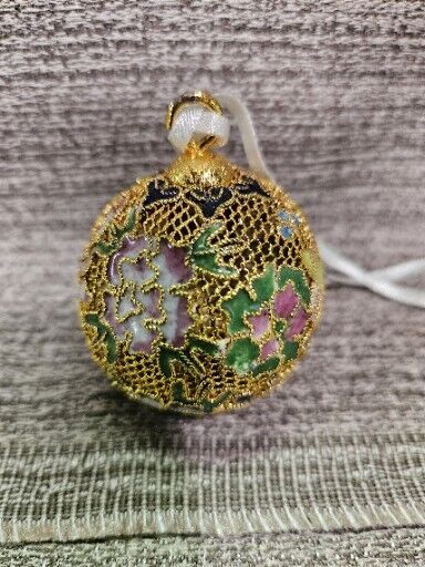 Value Arts Cloisonne  Imperial Flowers Hanging Ornament Enamel on Copper