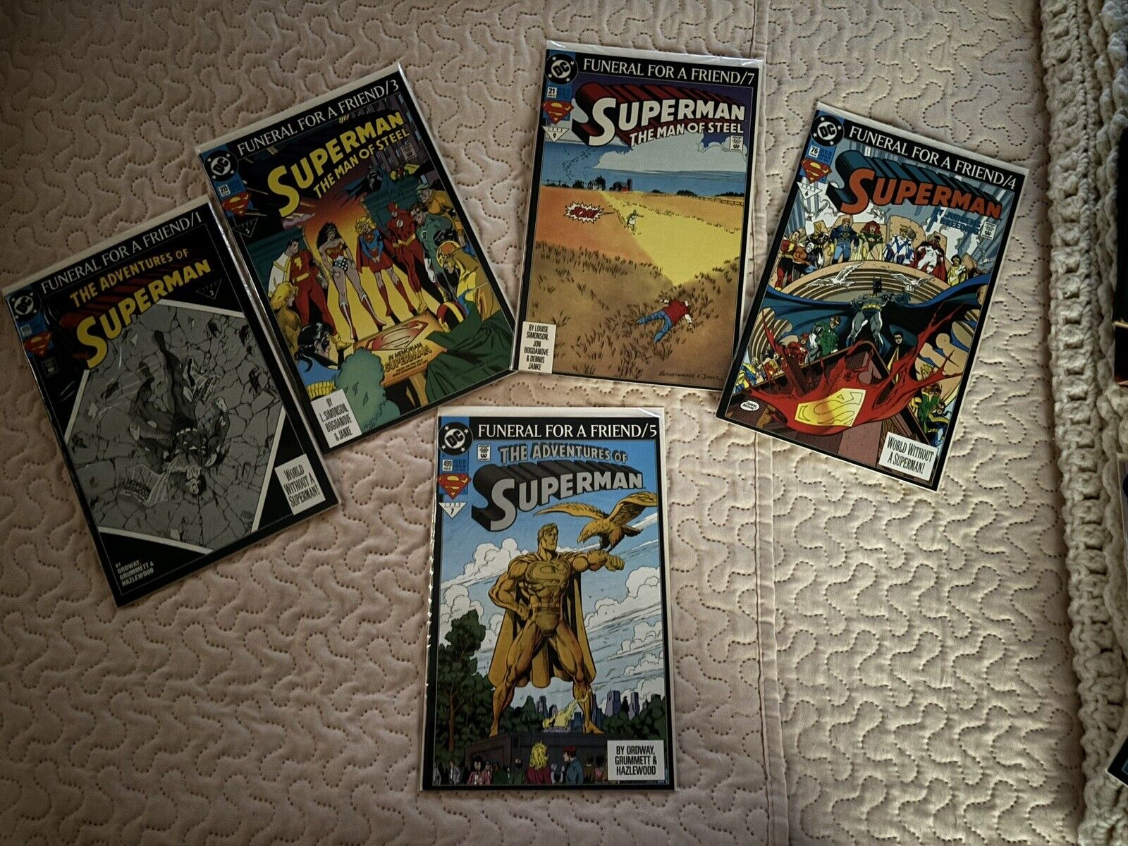 DC Comics Lot (2)Adventures Of Superman (2) Man Of Steel, Superman,#s 1,3,4,5,7
