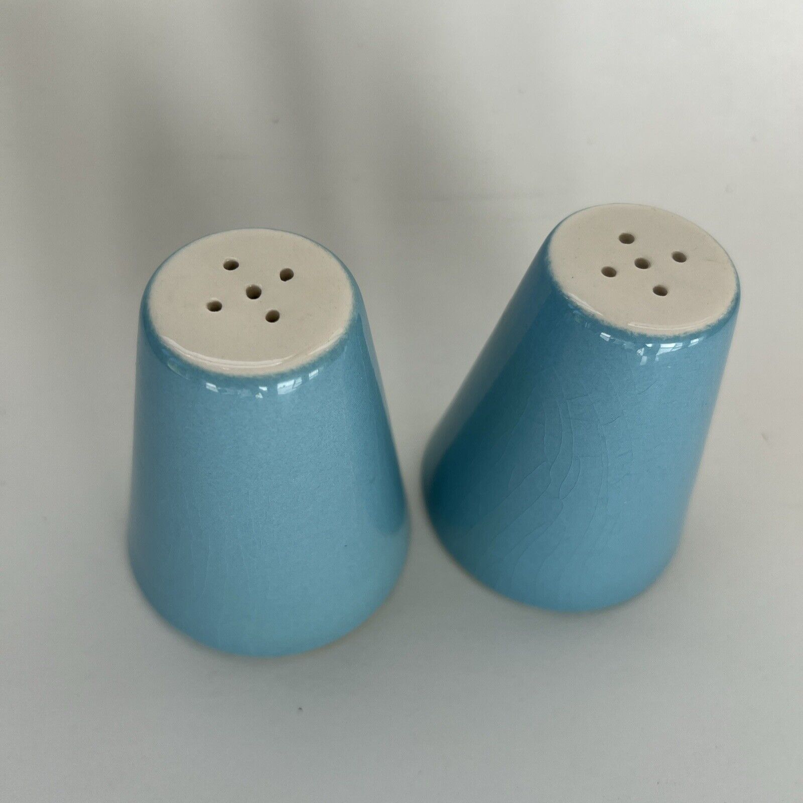Vintage Mar-Crest Swiss Chalet Alpine Salt & Pepper Shakers Turquoise and White
