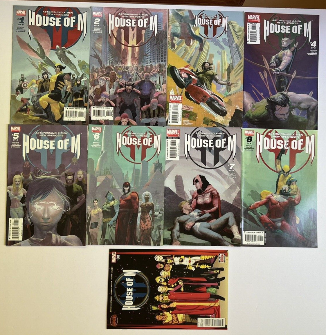 House of M #1-8 Complete Run Marvel 2005  + House of M 2015 - Lot of 9  VF Keys