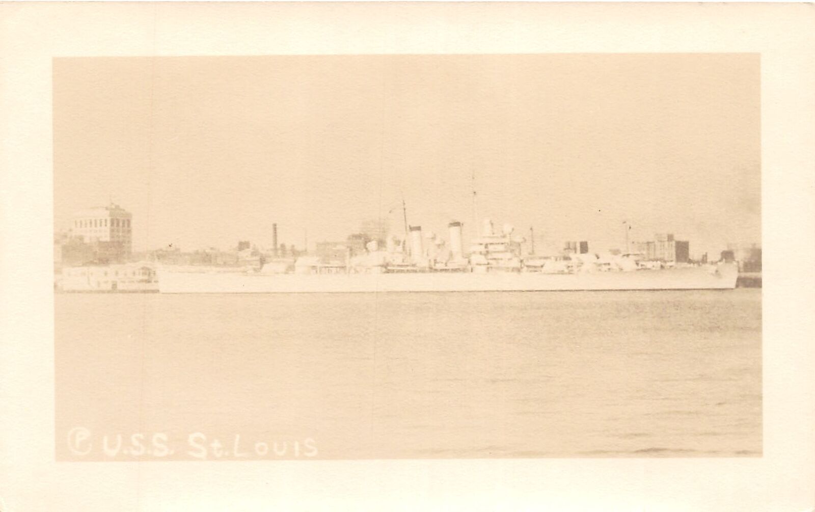 J36/ Ship RPPC Postcard c1930 USS St Louis Navy Light Cruiser 201
