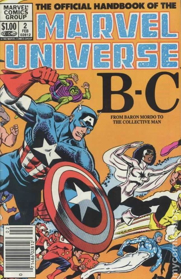 Official Handbook of the Marvel Universe #2 VF 1983 Stock Image
