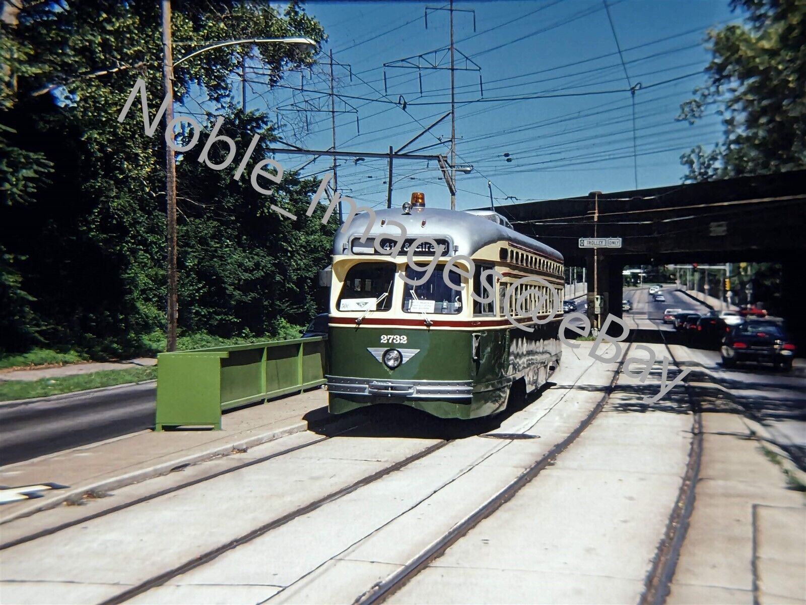 1995 SEPTA PCC 2732 Trolley Philadelphia 41st & Girard Kodachrome 35mm Slide