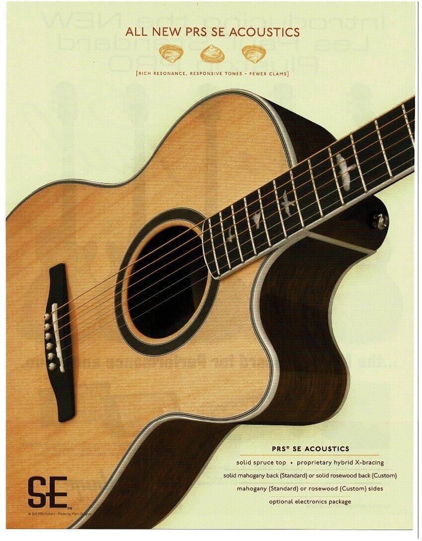 2013 PRS SE Acoustic Guitar magazine print ad