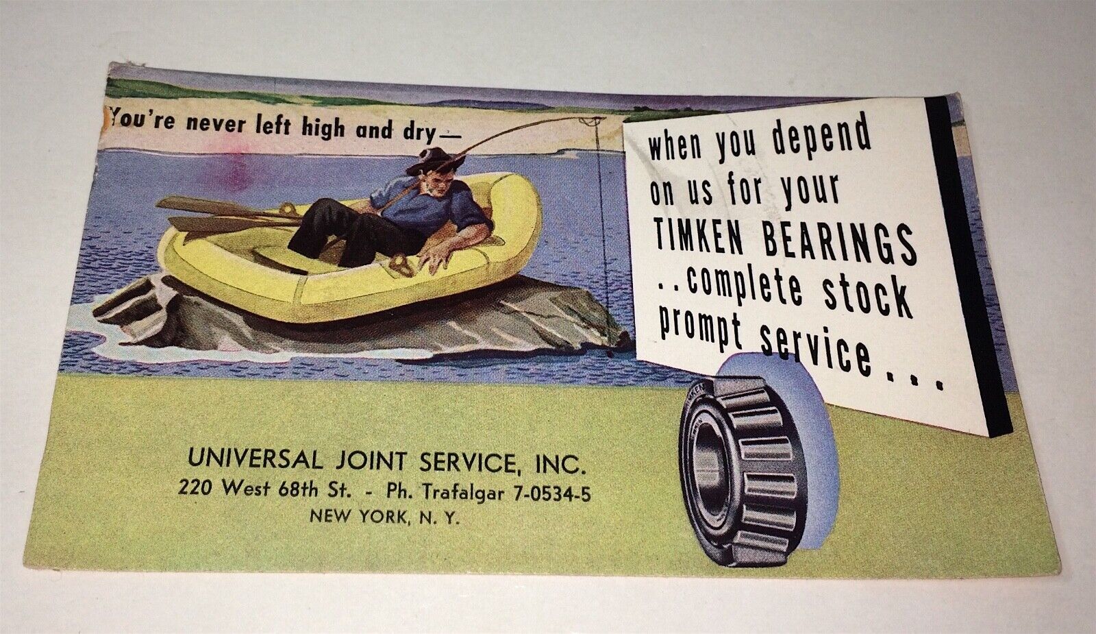 Rare Antique WWII Era American Timken Bearings Advertising Ink Blotter C.1940\'s
