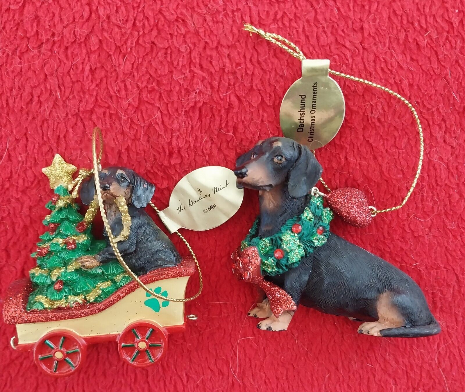 Danbury Mint Dachshund Christmas  Ornament Collection 2