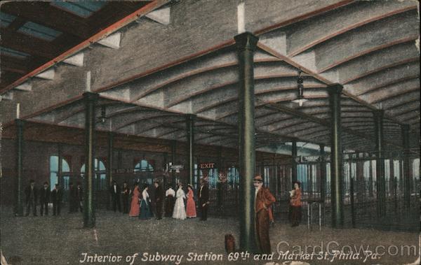 1910 Philadelphia,PA Interior of Subway Station 69th and Market Street P. Sander