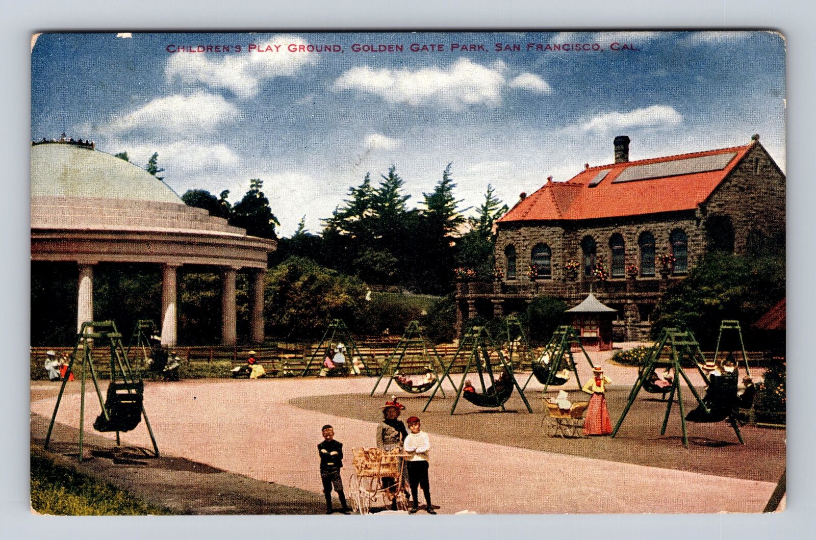San Francisco CA-California, Golden Gate Park, Playground, Vintage Postcard