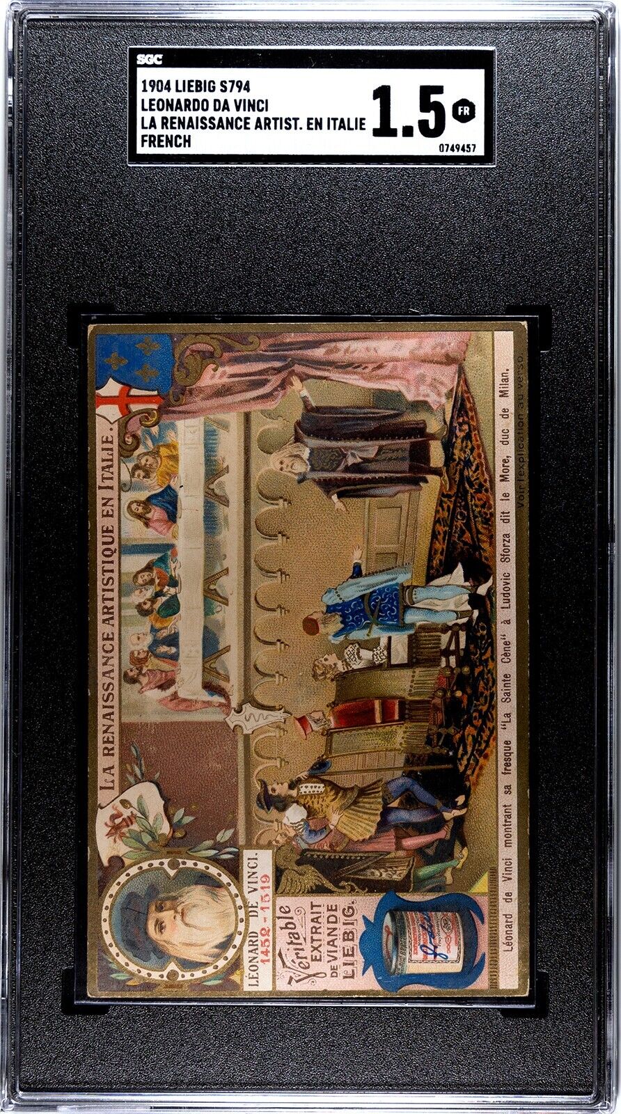 Leonardo Da Vinci 1904 Liebig Trading Card Vintage Painter SGC 1.5