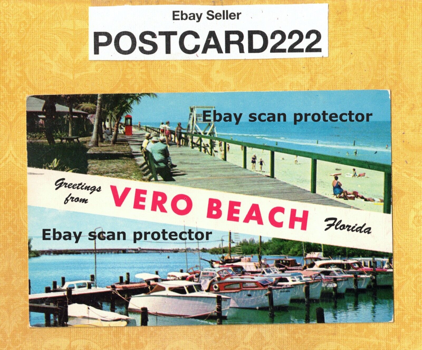 FL Vero Beach 1957 vintage postcard GREETINGS FROM to West Hartford CT Moody