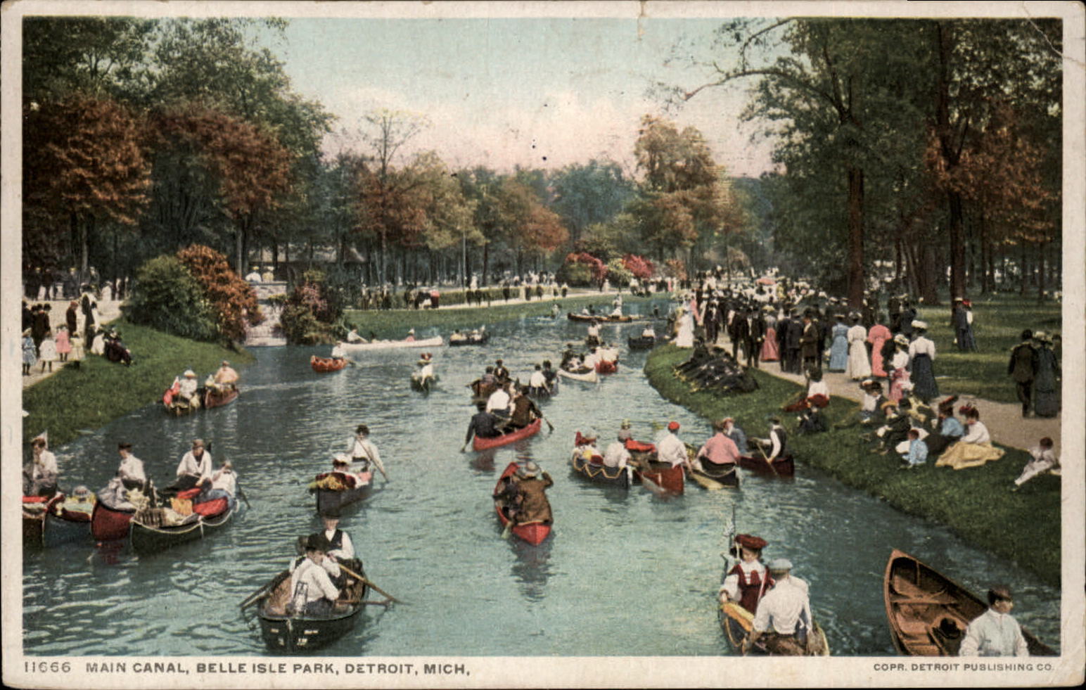 Main Canal Belle Isle Park Detroit Michigan ~ 1914 Edwardian fashion ~ Phostint