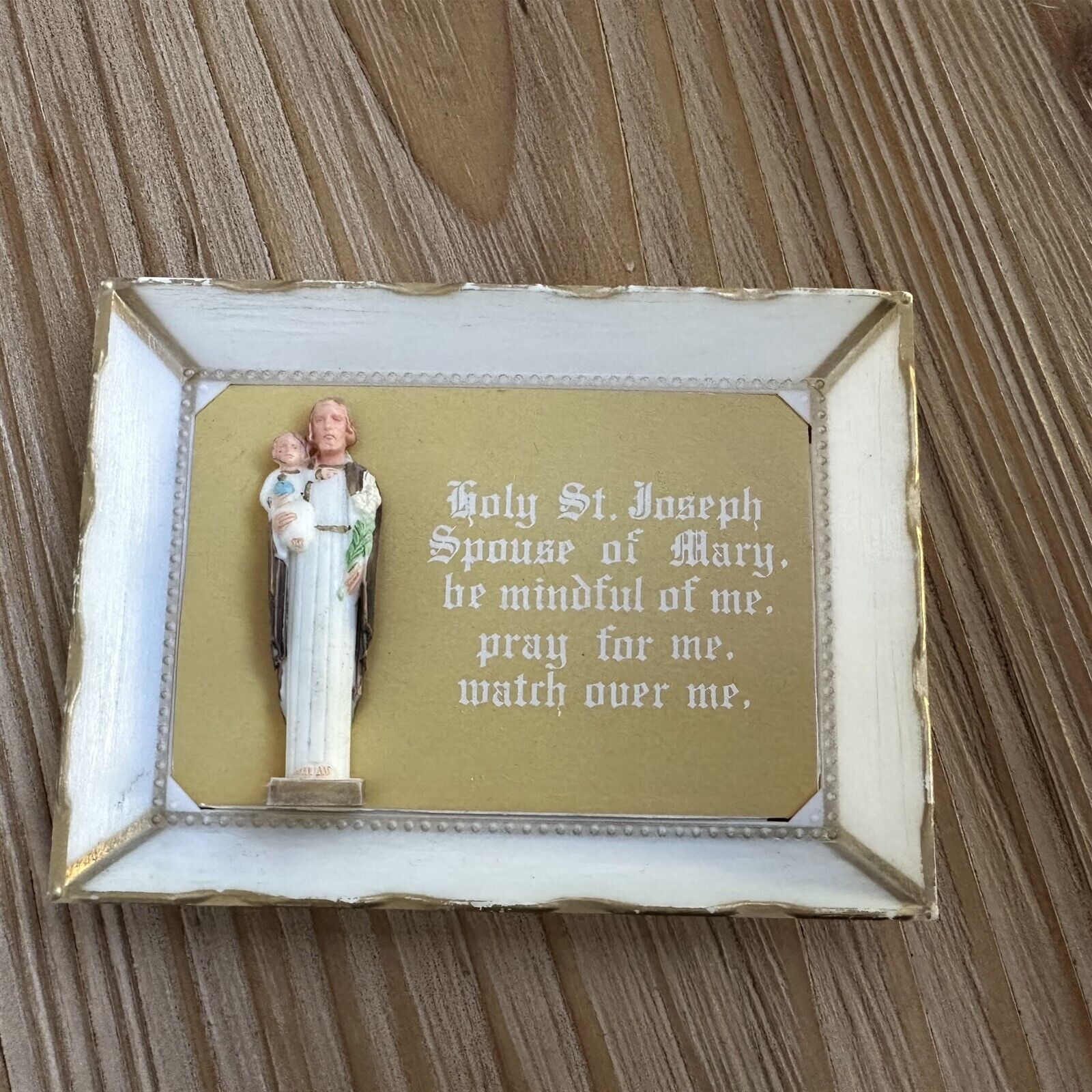 Vintage St Joseph Small Wall Plaque Plastic Made in USA 