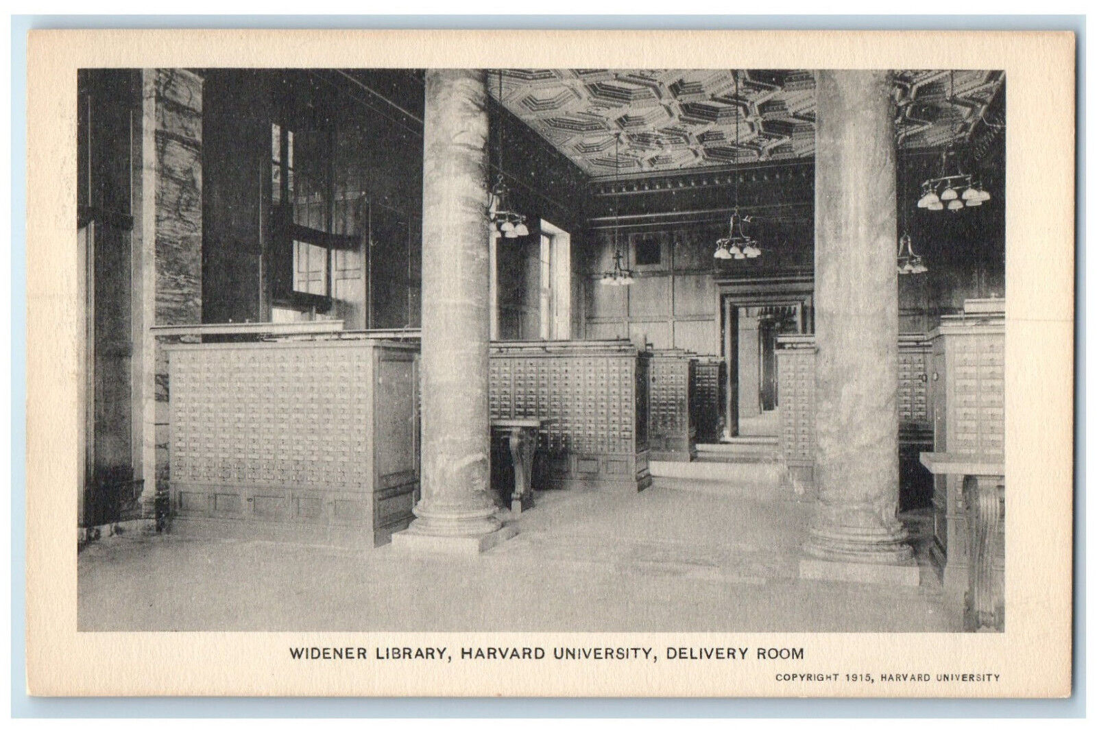 c1940's Delivery Room Widener Library Harvard University Cambridge MA Postcard