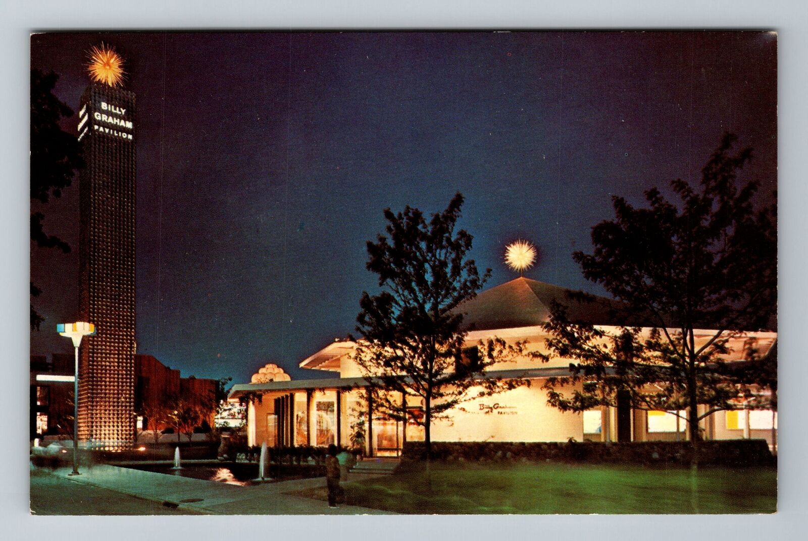 Queens NY-New York, The Pavilion At Night, Vintage Postcard