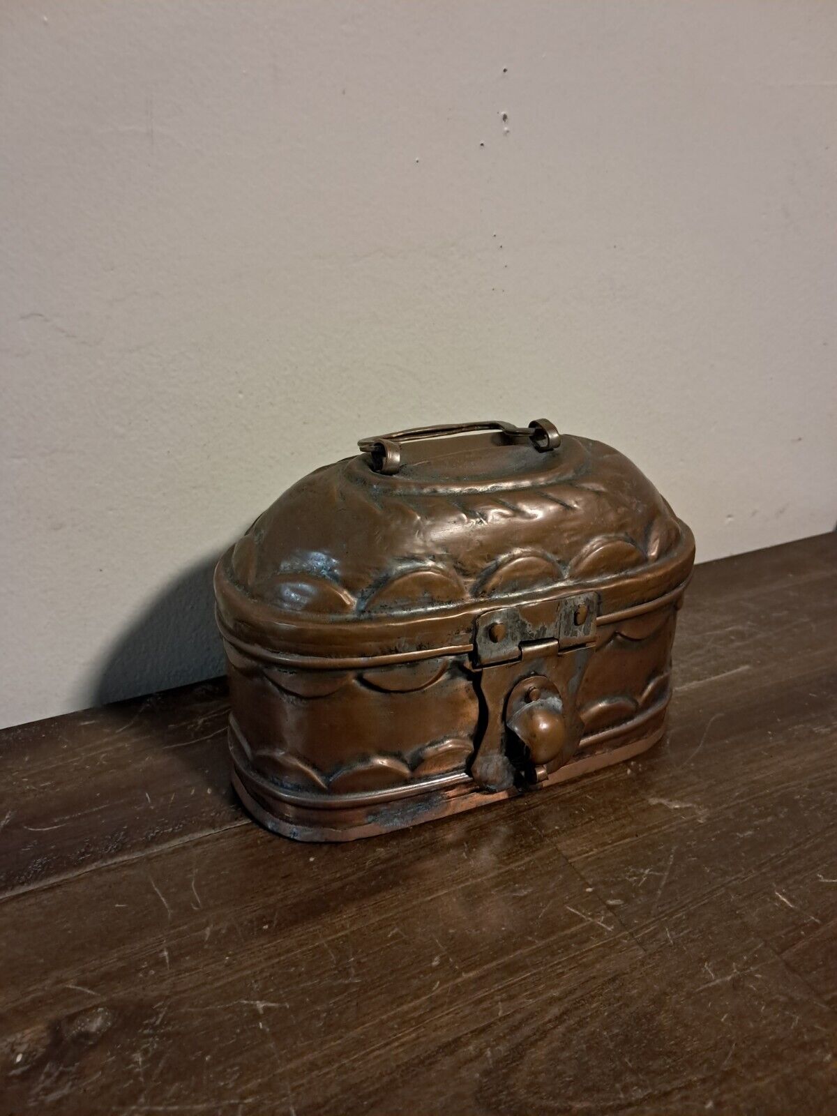 Antique Turkish Copper Metal Hammam Spa Steam Bath Metal Latch Box India Vintage