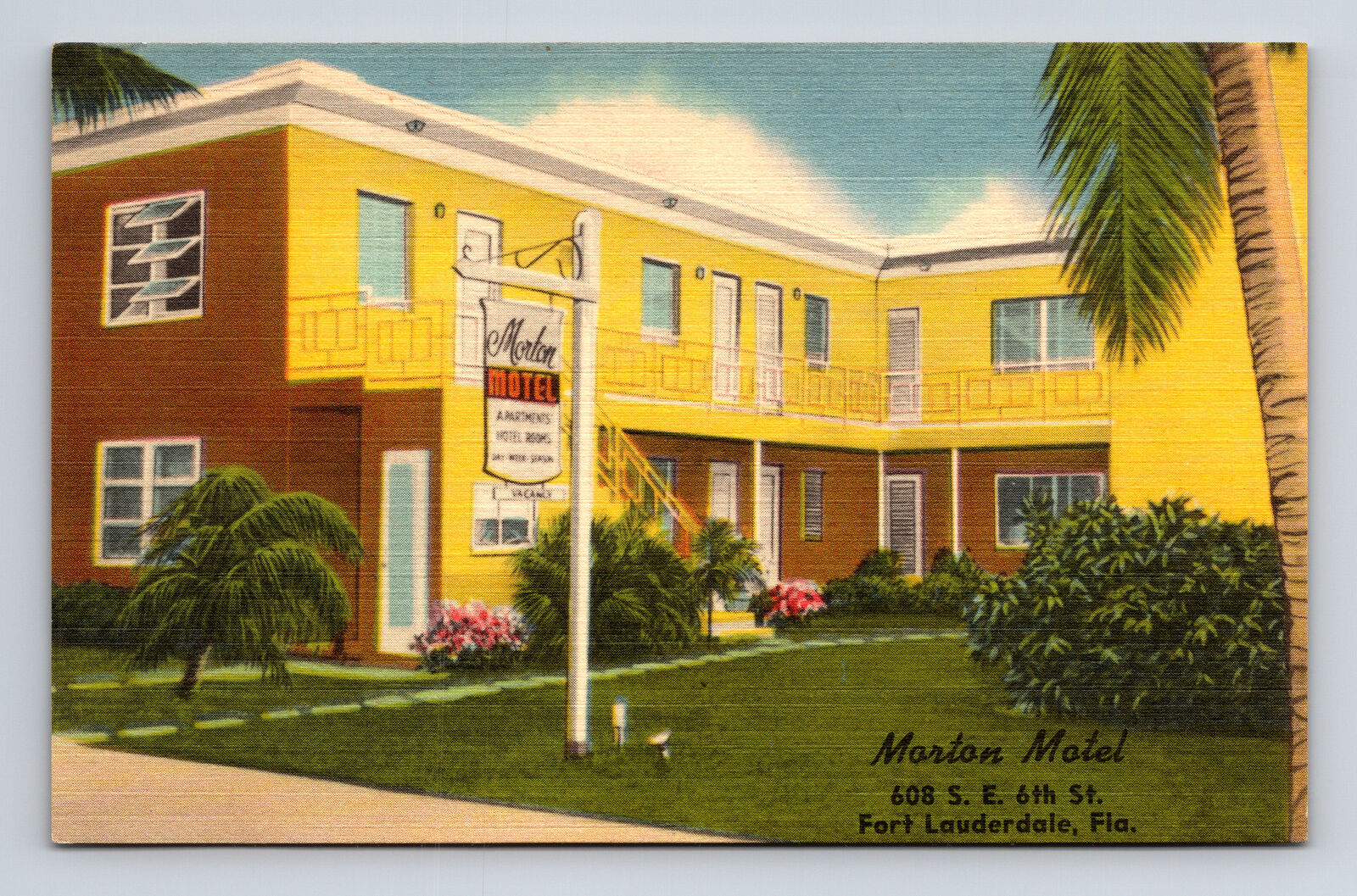 Morton Motel US 1 Fort Lauderdale Florida FL Roadside America Postcard