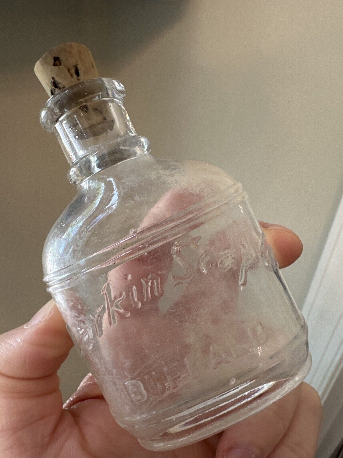 Vintage Larkin Soap Co. Buffalo Glass Bottle Clear Glass with Cork