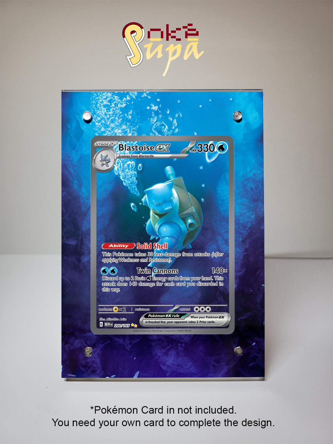 Blastoise 200/165 - Pokémon 151 - Magnetic Card Case + Artwork + Stand