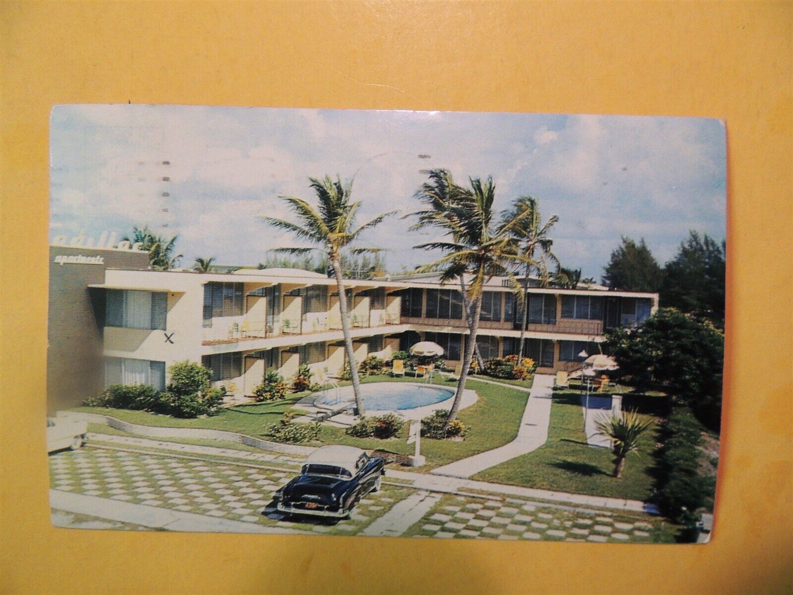 Cadillac Apartments Motel Fort Lauderdale Florida vintage postcard 1955