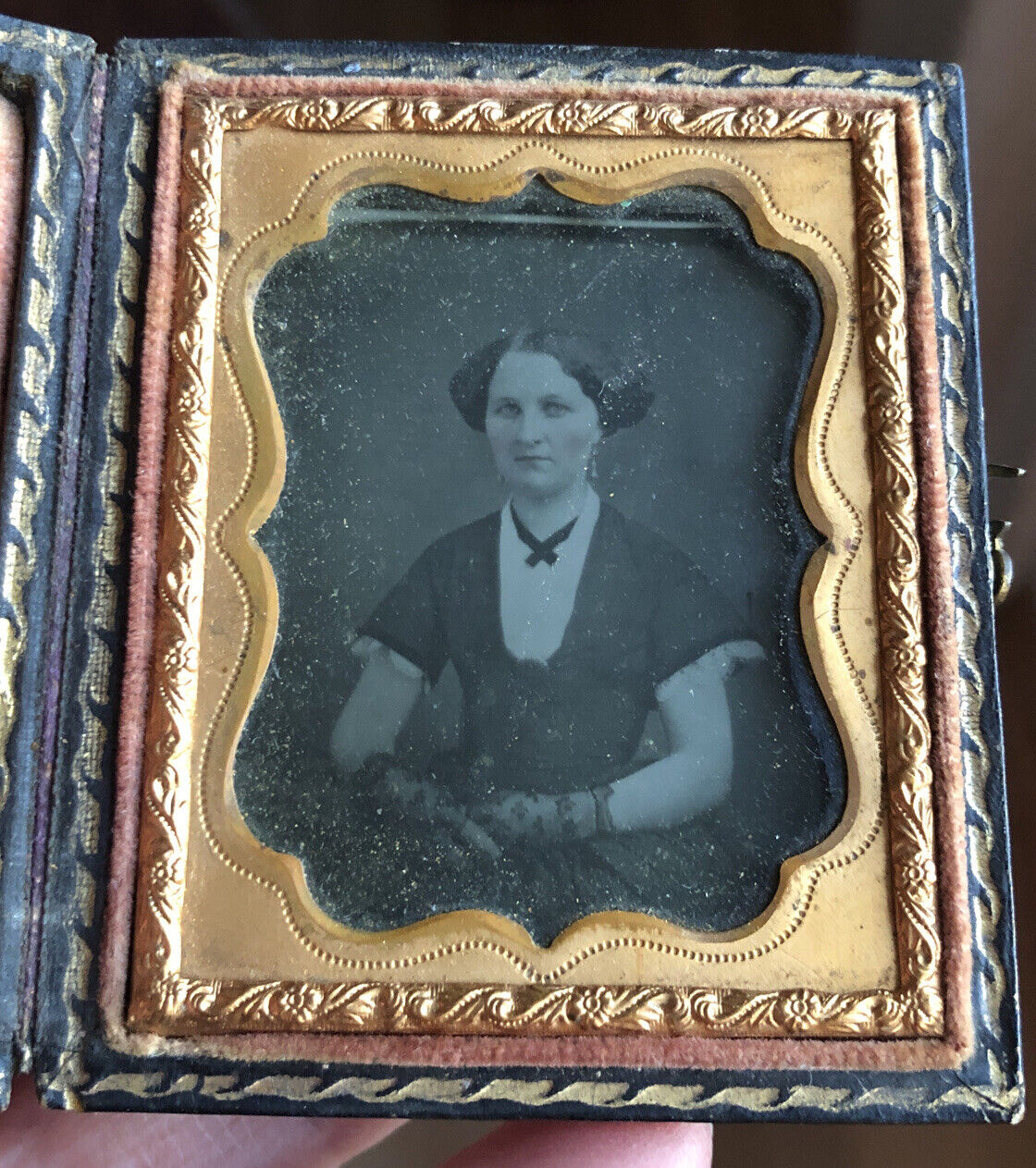 Antique 1/9th Plate Ambrotype Photo Cased Civil War Fabulous Lady