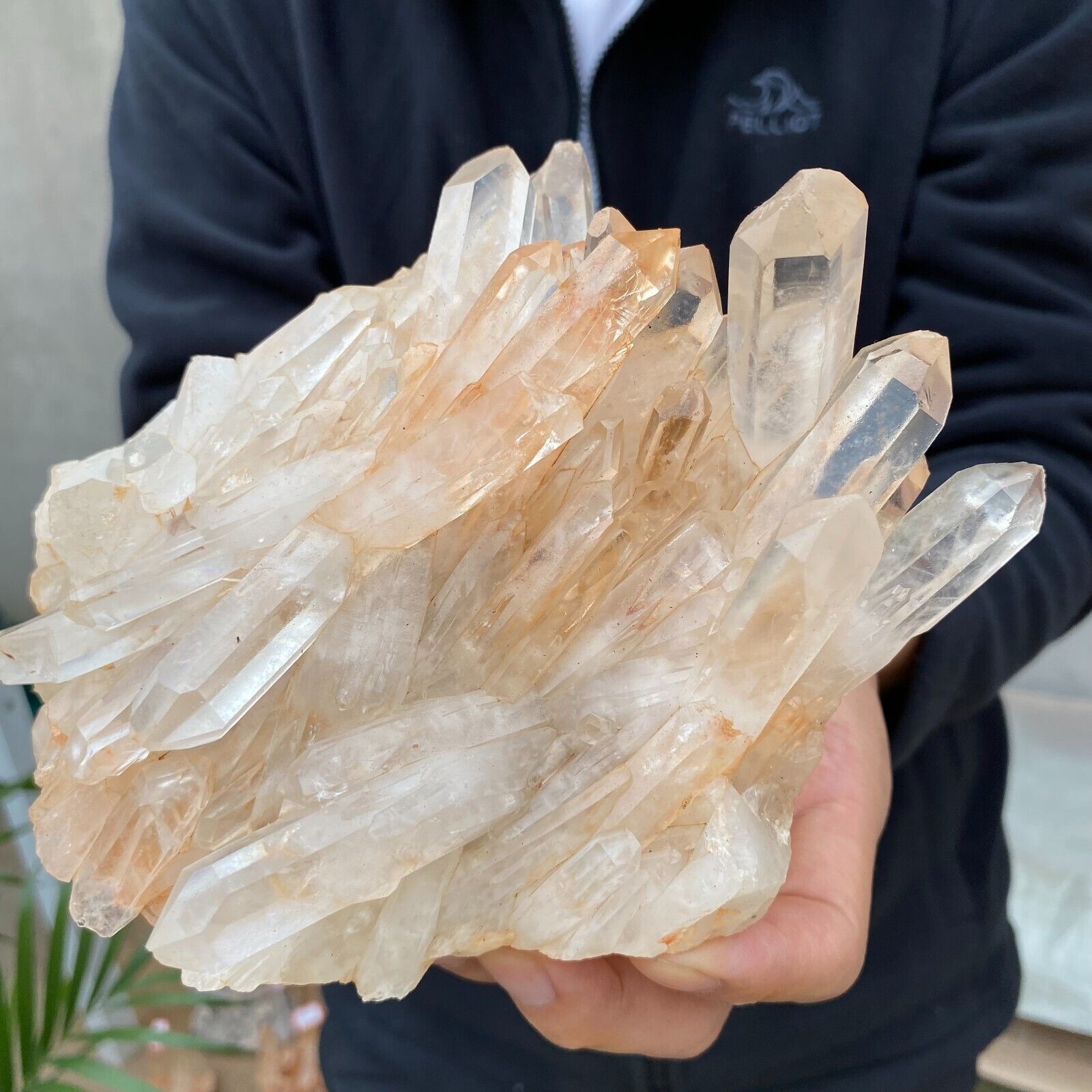 2.4lb Large Natural White Clear Quartz Crystal Cluster Raw Healing Specimen