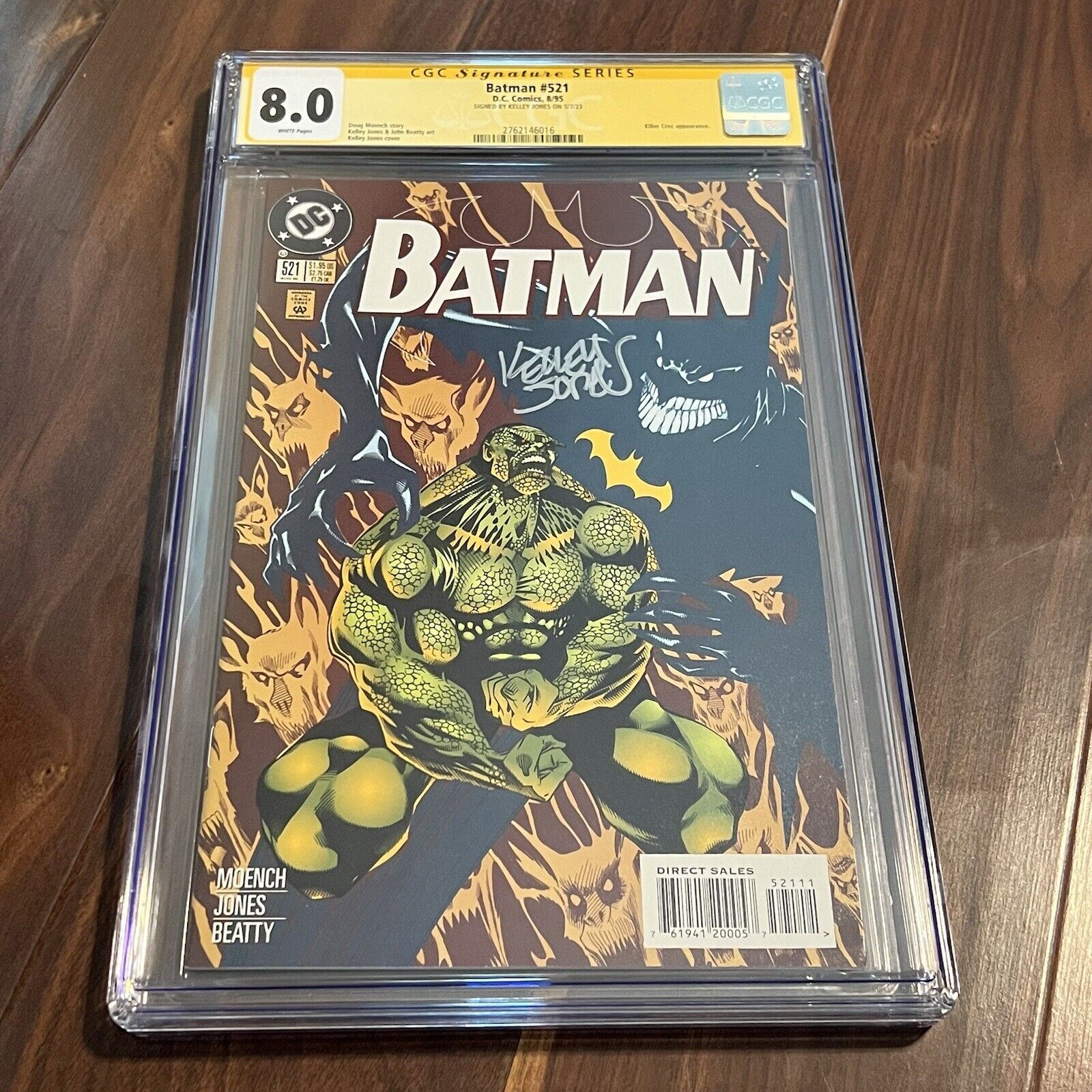 BATMAN 521 CGC 8.0 Signed By Kelley Jones DC Comics 1995, Killer Croc