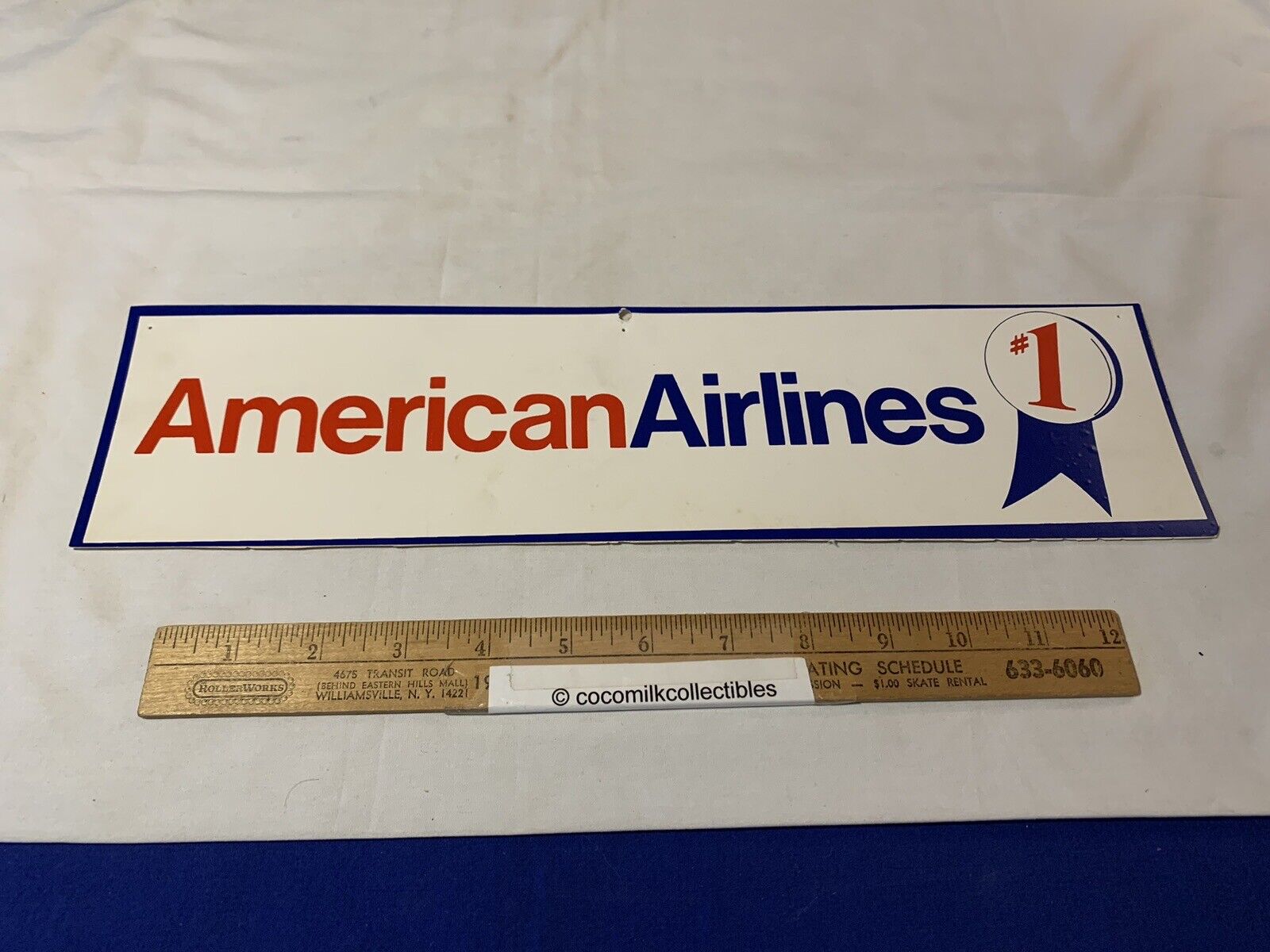 Vint Advertising American Airlines #1 Sticker Mounted on Plastic Office Terminal