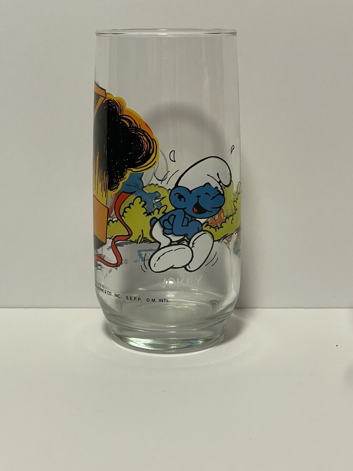 Vintage 1982 Jokey Smurf Collectable Peyo Drinking Glass