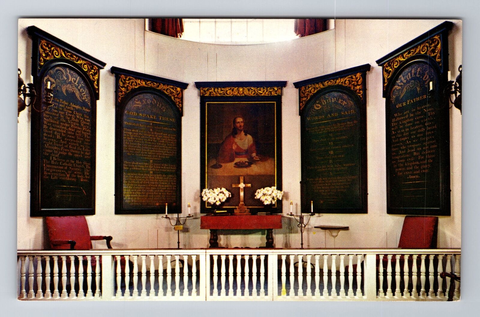 Boston MA-Massachusetts, Chancel Of Old North Church, Religion Vintage Postcard
