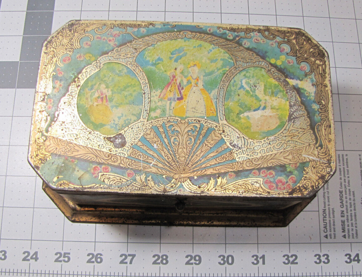 Antique Artstyle Art Deco Graphic Early 20th Century Chocolate Tin USA
