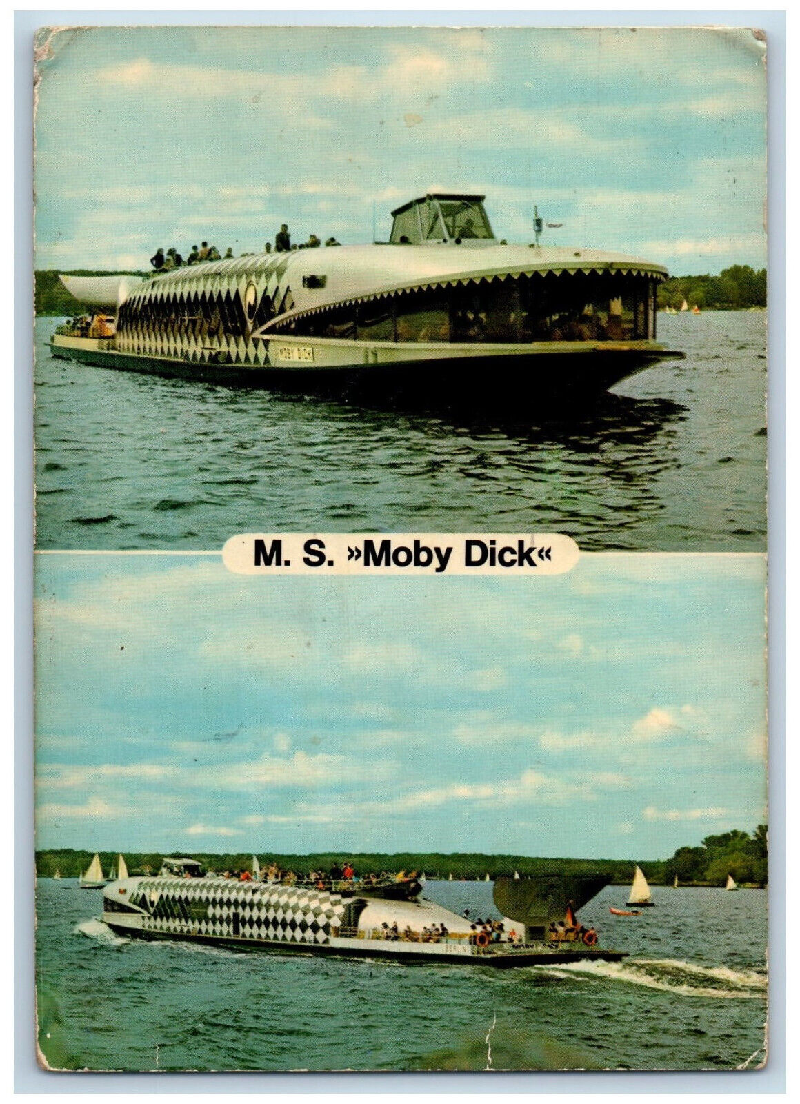 Berlin Germany Postcard M.S. Moby Dick Excursion Boat c1970's Vintage