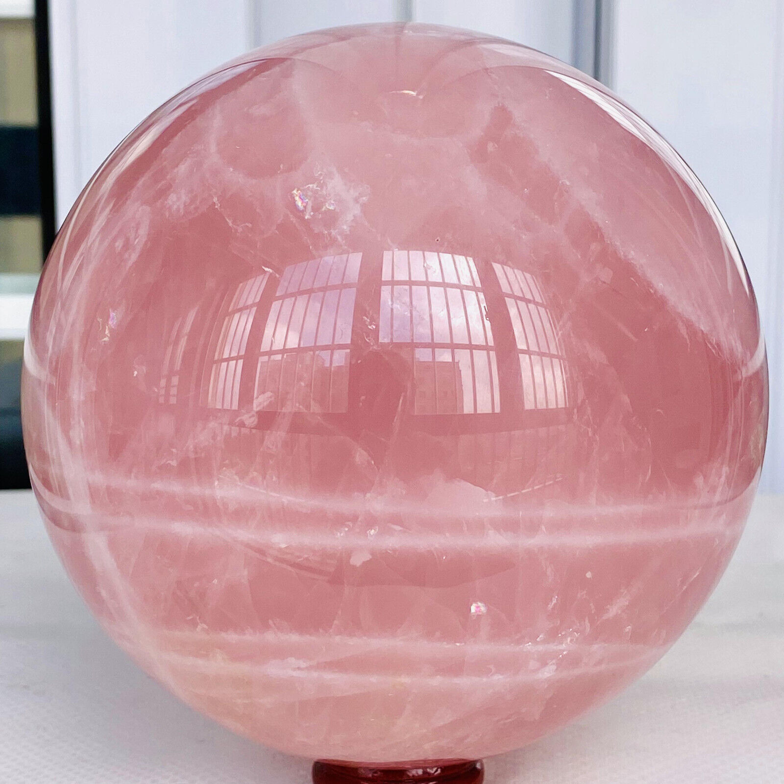 3880g Natural Pink Rose Quartz Sphere Crystal Ball Reiki Healing