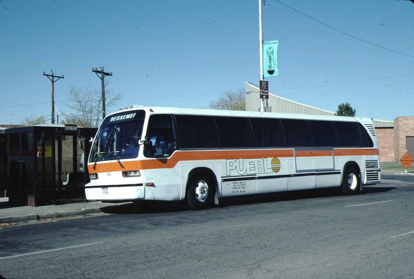 Pueblo Transit GM RTS bus Kodachrome original Kodak Slide