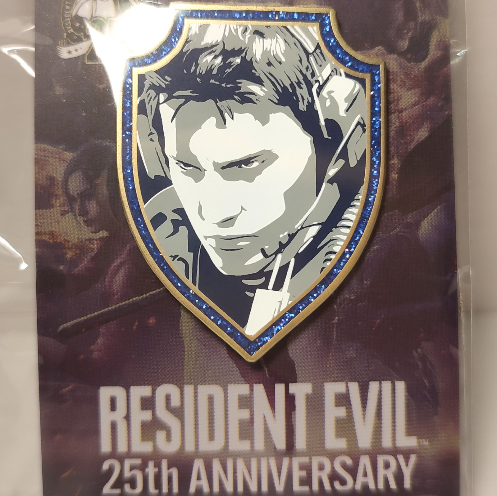 Resident Evil Chris Redfield 25th Anniversary Enamel Pin Official Capcom Brooch