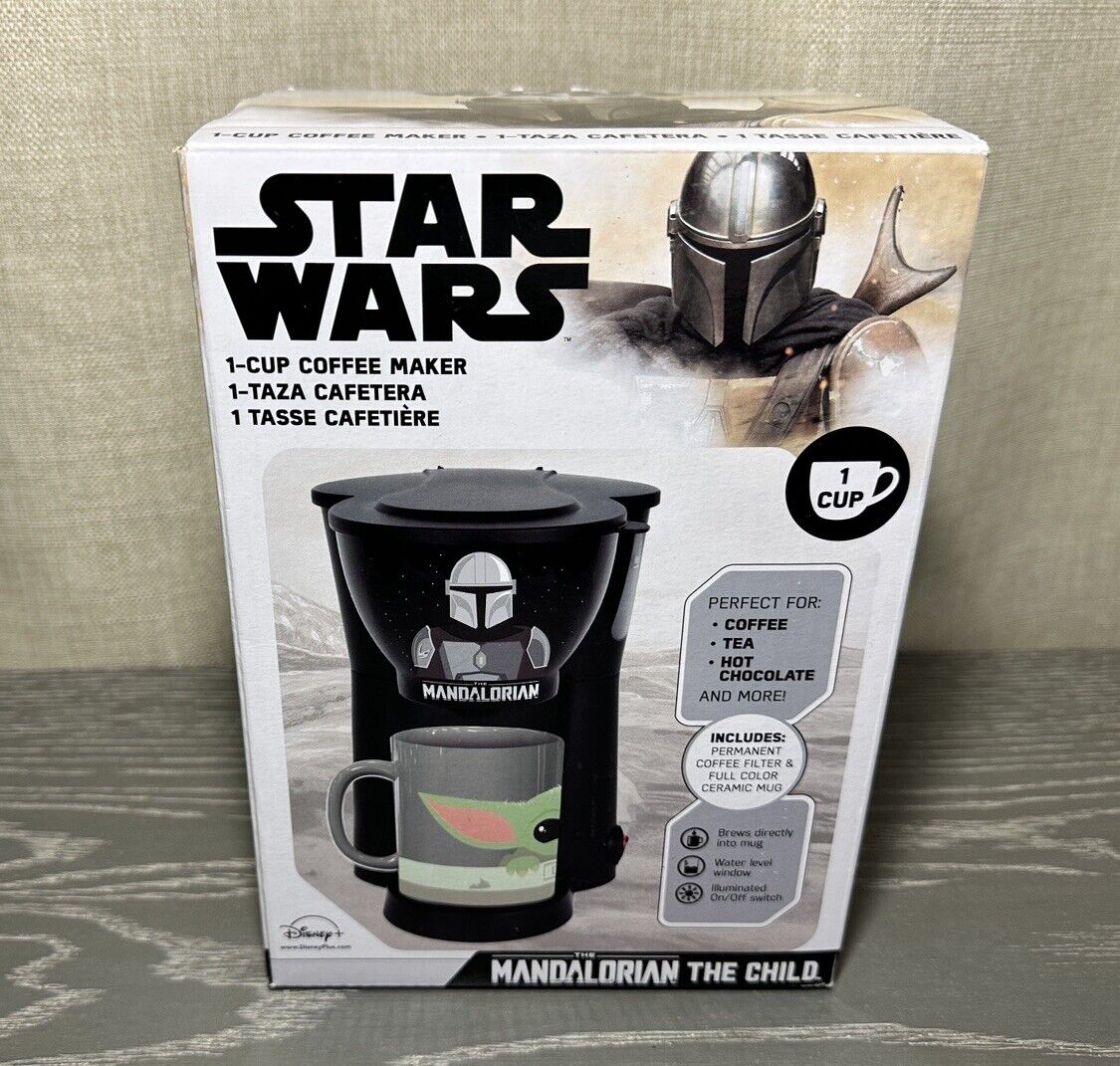 Star Wars The Mandalorian Single Cup Coffee Maker w/ Mug Baby Yoda Grogu New