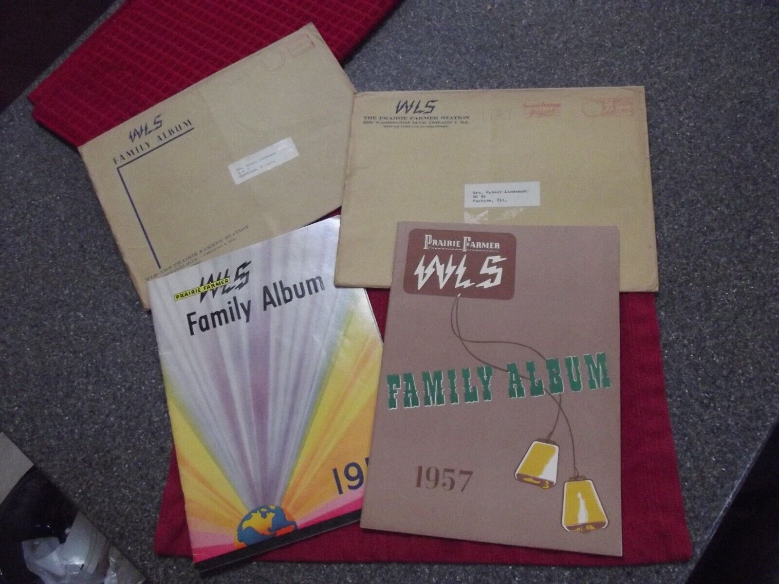 2-WLS Prairie Farmer Album , 1953&1957 with original WLS mailing envelopes