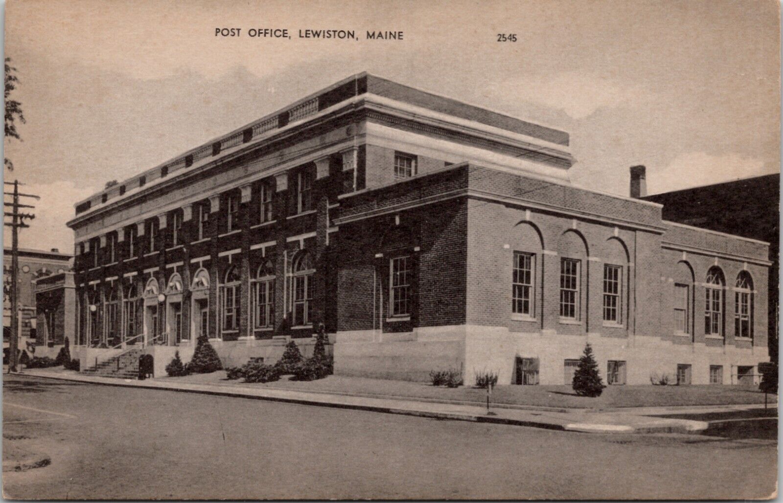 Old Post Office, Lewiston, Maine Vintage Postcard Wps1