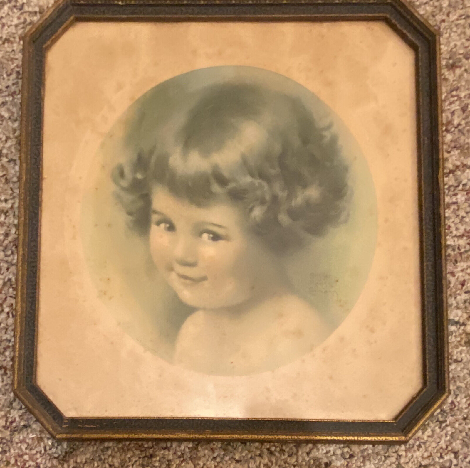 Bessie Pease Gutmann Mischief Vintage Print Unique  Frame Sweet Little Girl