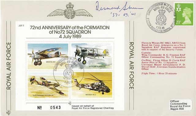 RAF JSF (7) cover - Signed by Group Captain Sheen DFC