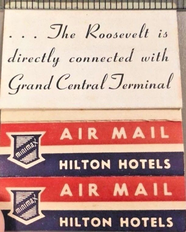 Vintage 1940\'s Roosevelt Hotel New York Air Mail Label Poster Stamp Book Scarce